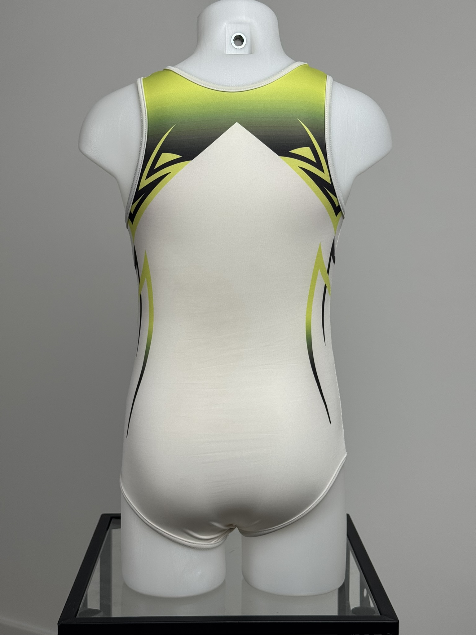 leotard Moreau GAM blanc &amp; vert, vue de dos, 8A