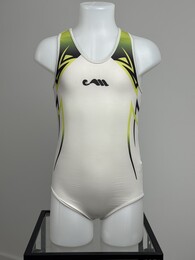 leotard Moreau GAM blanc & vert, vue de face, 8A