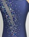Détails des strass du justaucorps d'occasion GR bleu, vue de dos