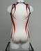 leotard Moreau GAM blanc &amp;amp; rouge, vue de dos, 12A