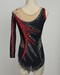 justaucorps GR noir &amp;amp; rouge, Elégance strass, vue de dos, 12-14A