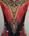 détails justaucorps Novarythm GR noir &amp;amp; rouge, vue de face, XS
