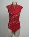 justaucorps GR rouge Club des strass, vue de face, XS