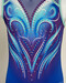 Détails des motifs du justaucorps d'occasion GAF KV leotards bleu, vue de face