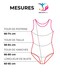 mesures à plat justaucorps GAF Startner noir &amp;amp; rose, T14